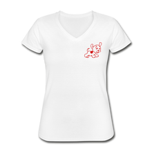 Load image into Gallery viewer, &#39;I fucking love dogs&#39; Women&#39;s V-Neck T-Shirt - white
