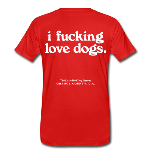 Red 'I fucking love dogs' T-Shirt - red