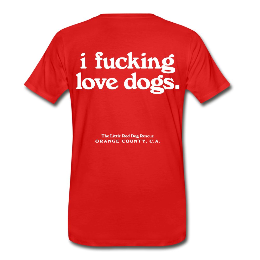 Red 'I fucking love dogs' T-Shirt - red